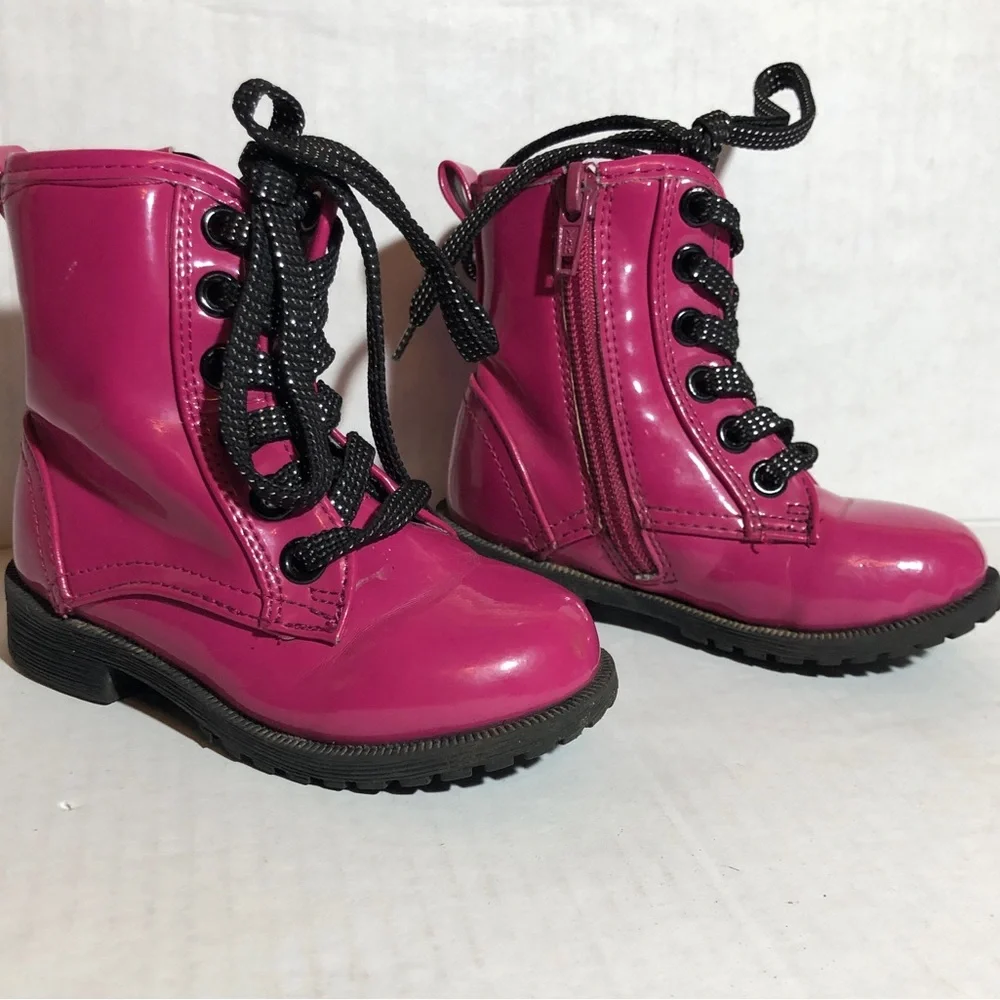 Circo Pink Moto Combat Boots Size 6
